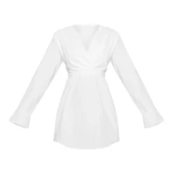 Robe Droite Blanche En Coton à Col En V Et Dos Ouvert Noué -Pas Cher Robe Tendre Magasin ed0f66e30abd084ad0bb3b2c4a652badc63c588a cnc7001 5