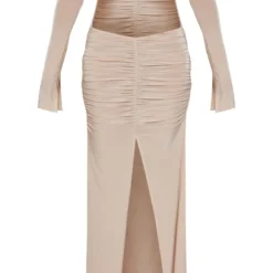 Robe Longue Moulante Découpée Gris Pierre à Col Bardot Et Empiècement -Pas Cher Robe Tendre Magasin f0c1bca7627a43df6c1672a24bc144630a5da6ac cnd0421 5