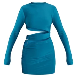 Robe Moulante Vert Sarcelle à Taille Découpée Et Anneaux -Pas Cher Robe Tendre Magasin f2b6c6dab99de53cb2874f3cfde20d59fa8d2c34 cnc2291 5