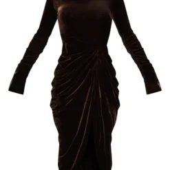 Robe Mi-longue Fendue En Velours Drapé Chocolat à Col Montant Et Manches 9 Robe Mi-longue Fendue En Velours Drapé Chocolat à Col Montant Et Manches -Pas Cher Robe Tendre Magasin f3934e97dac110aafd3d7460a0c057d73bae6696 cnb8008 5