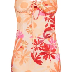 Robe Corset Droite Fleurie Orange à Armatures Et Dos Nu -Pas Cher Robe Tendre Magasin f51b87bde585ac49bfb2f51e518b680d2ccf1c5e cnd8867 5