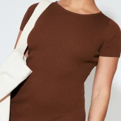 Robe Fendue Moulante En Maille Tricot Côtelée Chocolat -Pas Cher Robe Tendre Magasin f6a269fea9a9bde6b09444f8da69fd5f0c3a4bed cnc5883 4