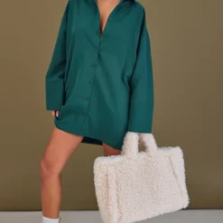 Robe Chemise Oversize En Popeline Vert Forêt à Mancherons Larges -Pas Cher Robe Tendre Magasin f766eeb8a665c5e605a486e43acb28a1c69b3204 cnc6731 3