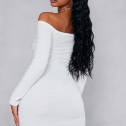 Robe Moulante Texturée Crème à Col Bardot Découpé -Pas Cher Robe Tendre Magasin f80144d810d1e23f650acdf230da2d825a45ae04 cnc7756 2