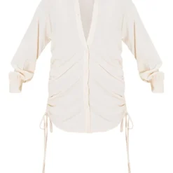 Robe Chemise En Velours Côtelé Crème à Côtés Froncés -Pas Cher Robe Tendre Magasin f8d378f213816bc4c052f96b2d235a65019985f7 cmt3770 5