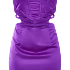 Robe Moulante Bustier Satinée Violette à Corset Découpé -Pas Cher Robe Tendre Magasin f9c372edf0ceeeab9eeec689c5c552f8a8326fdf cnb2494 5