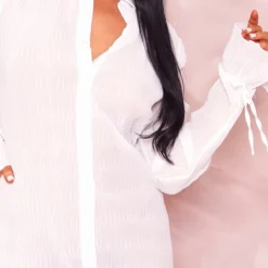 Robe Chemise En Mousseline De Soie Blanche Texturée Transparente à Manchettes évasées 8 Robe Chemise En Mousseline De Soie Blanche Texturée Transparente à Manchettes évasées -Pas Cher Robe Tendre Magasin fa266a8de85e44d958d788e718e4c6524220d5c3 cnd5900 4