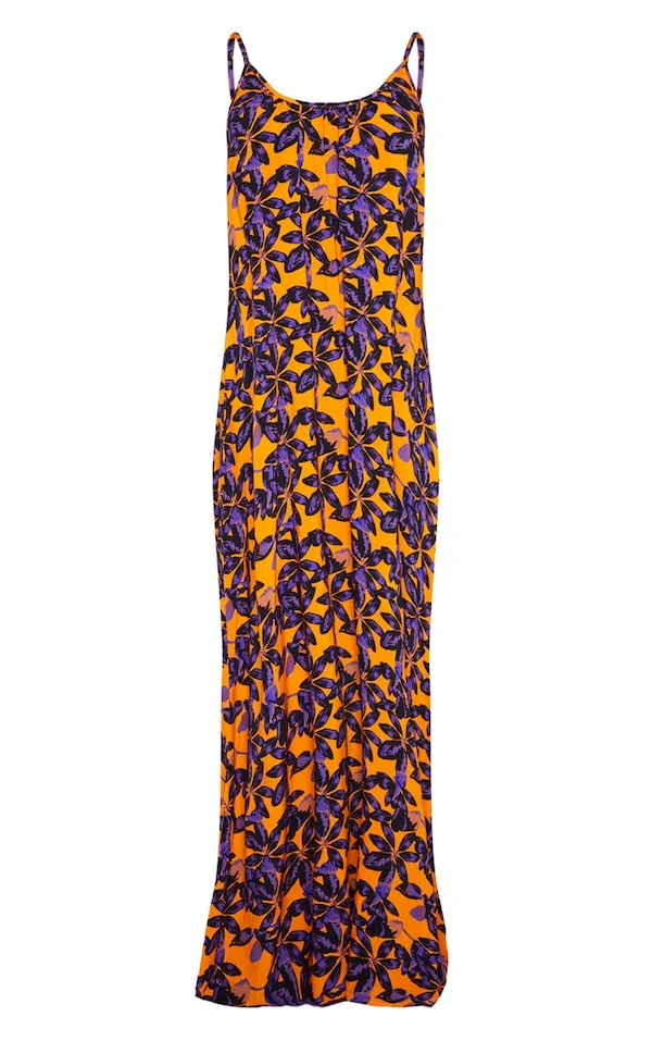 Diamond Robe De Plage Orange à Feuilles Et Ombres Oversize à Dos Ouvert 3 Diamond Robe De Plage Orange à Feuilles Et Ombres Oversize à Dos Ouvert – Image 3