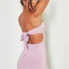 Robe Moulante Mauve Bustier Nouée Dans Le Dos
