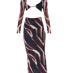 Robe Longue En Mesh Marron Imprimé Animal à Manches Longues Et Empiècement -Pas Cher Robe Tendre Magasin fc8cfdb64dcfe1b2b05e6ba2c2457685d58aafc1 cna4895 5