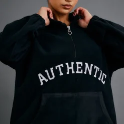 Robe Pull En Polaire Noire à Slogan Authentic Et Zip 8 Robe Pull En Polaire Noire à Slogan Authentic Et Zip -Pas Cher Robe Tendre Magasin fcb174f5a02d74ea0b40ecb17b966a552b7ea3e9 cnb9597 4