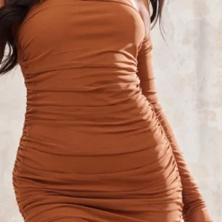 Robe Moulante En Mesh Froncé Marron Chocolat -Pas Cher Robe Tendre Magasin fcc7339d5d5aaac7326387339970b0817a15a64d cnd3513 4