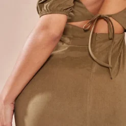 Robe Droite Peau De Pêche Kaki à Manches Bouffantes -Pas Cher Robe Tendre Magasin fd076a4ab5e098d5036c9767ce3aeb6468220904 cnb7286 4