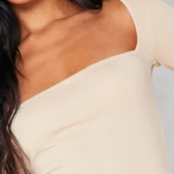 Logic Robe Moulante Côtelée Gris Pierre à Col Très Carré -Pas Cher Robe Tendre Magasin fdd8421d1cb04fc01282c0426141fe5ef5cd66ed cnb7257 4